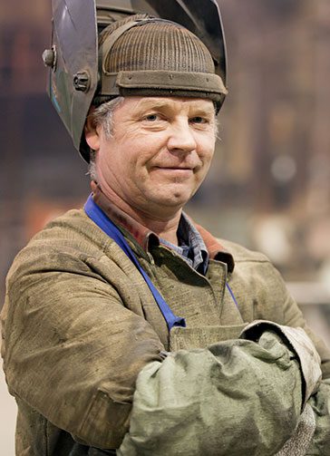 A portrait of a welder.